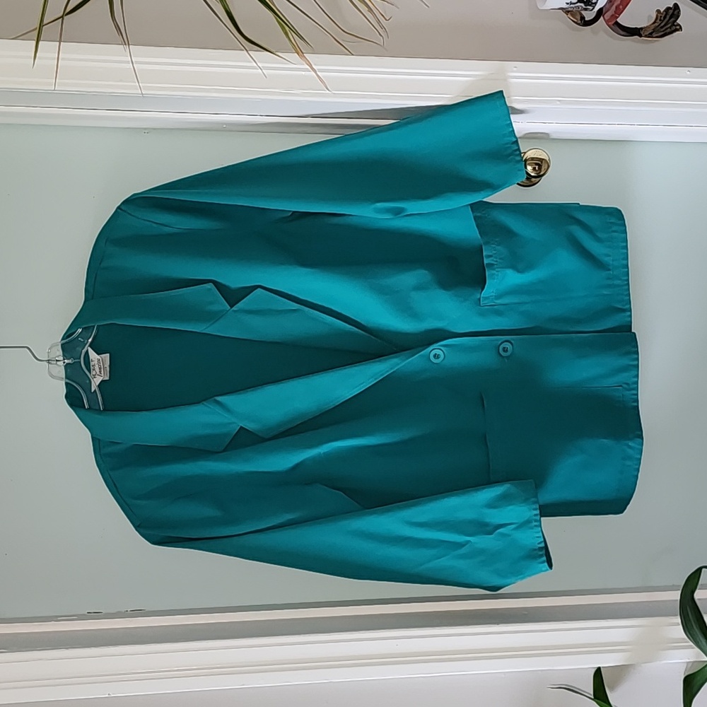 Vintage 80s Koret Francisca Teal Blazer Jacket